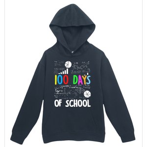 Cute Math Teacher 100 Days Of School Student Maths Class Funny Gift Urban Pullover Hoodie