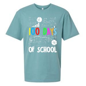 Cute Math Teacher 100 Days Of School Student Maths Class Funny Gift Sueded Cloud Jersey T-Shirt