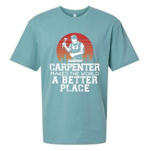 Carpenter Makes This World A Better Place Carpentry Meaningful Gift Sueded Cloud Jersey T-Shirt