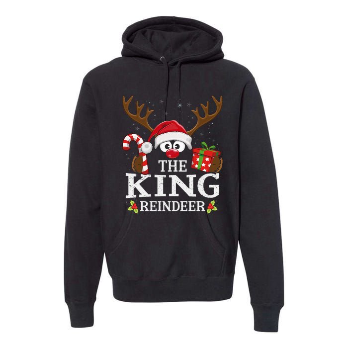 Christmas Matching The King Reindeer Family Premium Hoodie