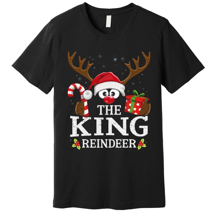 Christmas Matching The King Reindeer Family Premium T-Shirt