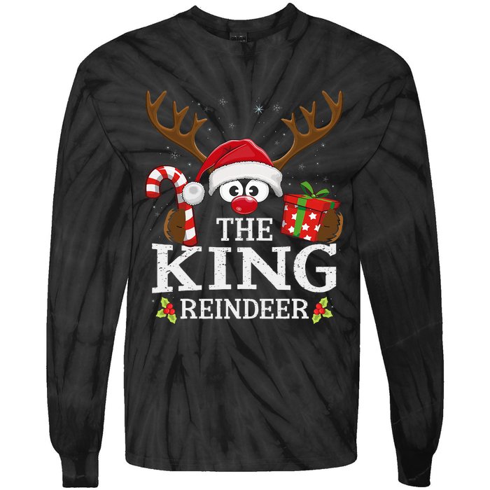 Christmas Matching The King Reindeer Family Tie-Dye Long Sleeve Shirt