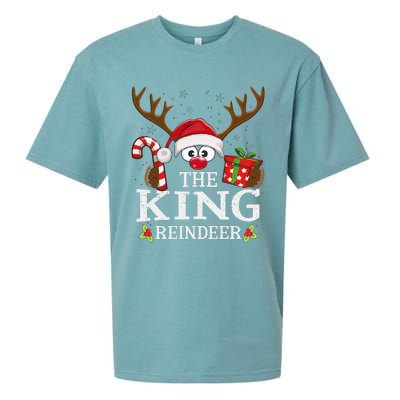 Christmas Matching The King Reindeer Family Sueded Cloud Jersey T-Shirt