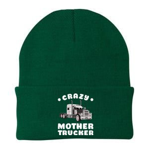 Crazy Mother Trucker Funny Semigifttrailer Truck Big Rig Driver Gift Knit Cap Winter Beanie