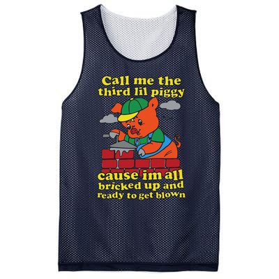 Call Me The Third Lil Piggy Cause IM All Bricked Up Mesh Reversible Basketball Jersey Tank