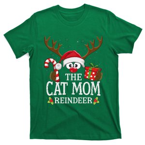 Christmas Matching The Cat Mom Reindeer Family T-Shirt