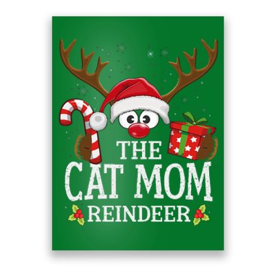 Christmas Matching The Cat Mom Reindeer Family Poster