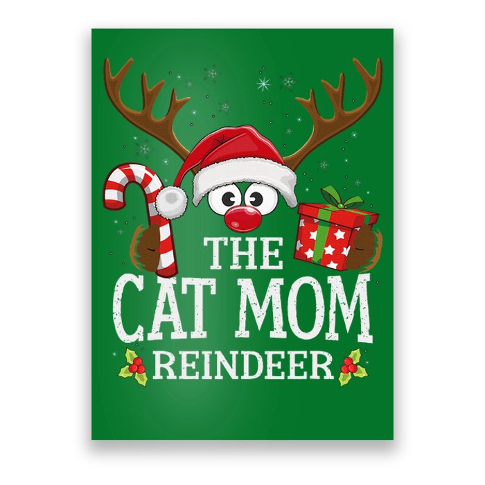 Christmas Matching The Cat Mom Reindeer Family Poster