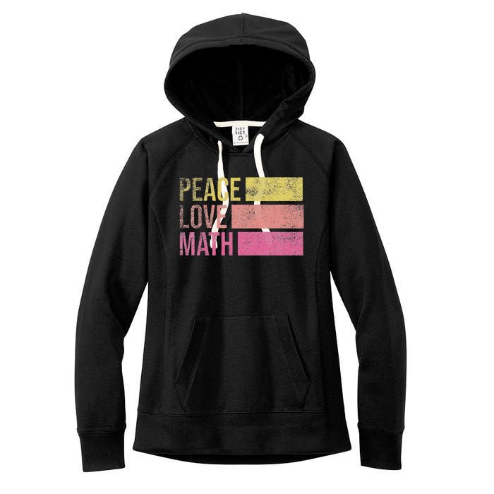 Cute Math Teacher Peace Love Math funny Women's Fleece Hoodie