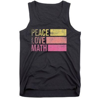 Cute Math Teacher Peace Love Math funny Tank Top