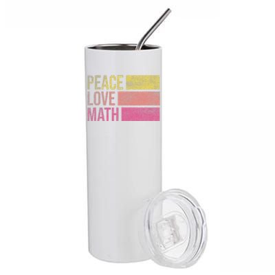 Cute Math Teacher Peace Love Math funny Stainless Steel Tumbler