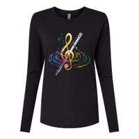 Classical Music Treble Clef Flutist Gift Flute Womens Cotton Relaxed Long Sleeve T-Shirt