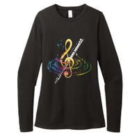 Classical Music Treble Clef Flutist Gift Flute Womens CVC Long Sleeve Shirt