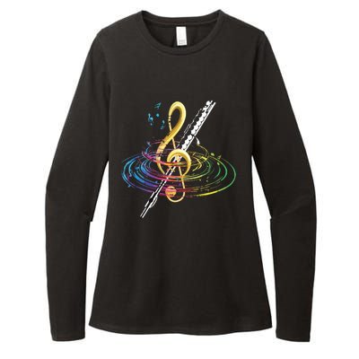 Classical Music Treble Clef Flutist Gift Flute Womens CVC Long Sleeve Shirt