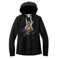 Classical Music Treble Clef Flutist Gift Flute Women's Fleece Hoodie