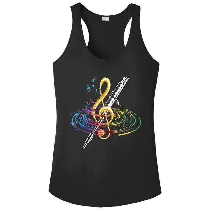 Classical Music Treble Clef Flutist Gift Flute Ladies PosiCharge Competitor Racerback Tank