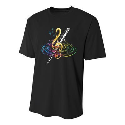 Classical Music Treble Clef Flutist Gift Flute Youth Performance Sprint T-Shirt