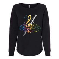 Classical Music Treble Clef Flutist Gift Flute Womens California Wash Sweatshirt