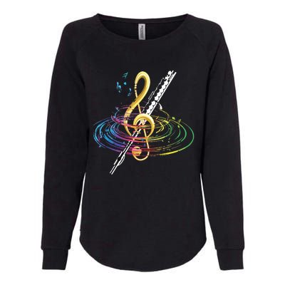 Classical Music Treble Clef Flutist Gift Flute Womens California Wash Sweatshirt