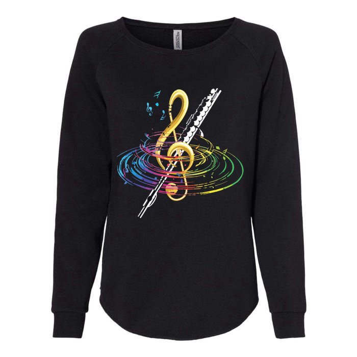 Classical Music Treble Clef Flutist Gift Flute Womens California Wash Sweatshirt