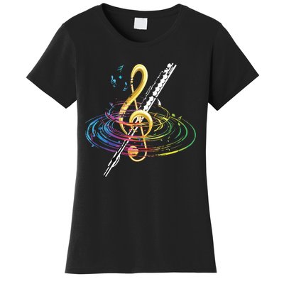 Classical Music Treble Clef Flutist Gift Flute Women's T-Shirt