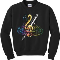 Classical Music Treble Clef Flutist Gift Flute Kids Sweatshirt