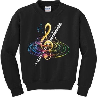 Classical Music Treble Clef Flutist Gift Flute Kids Sweatshirt