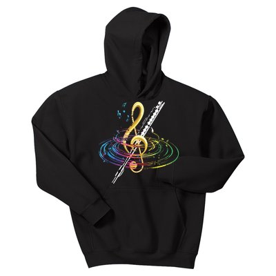 Classical Music Treble Clef Flutist Gift Flute Kids Hoodie