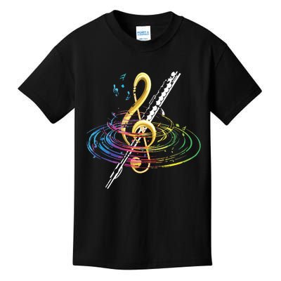 Classical Music Treble Clef Flutist Gift Flute Kids T-Shirt