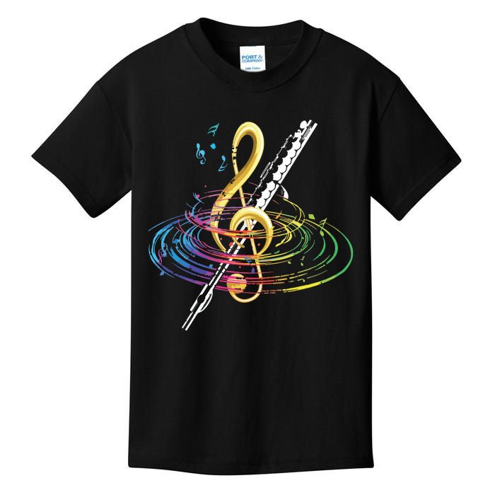 Classical Music Treble Clef Flutist Gift Flute Kids T-Shirt