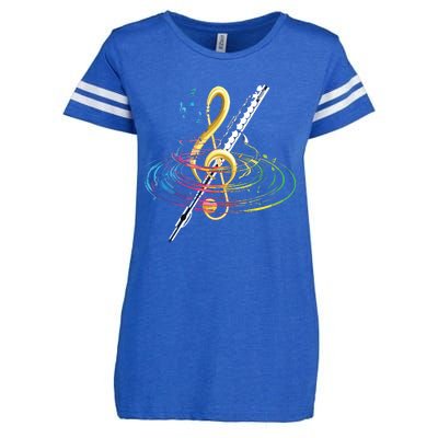 Classical Music Treble Clef Flutist Gift Flute Enza Ladies Jersey Football T-Shirt