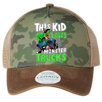 Cute Monster Truck Boys Girls This Loves Monster Trucks Legacy Tie Dye Trucker Hat