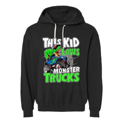 Cute Monster Truck Boys Girls This Loves Monster Trucks Garment-Dyed Fleece Hoodie