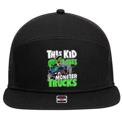 Cute Monster Truck Boys Girls This Loves Monster Trucks 7 Panel Mesh Trucker Snapback Hat