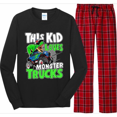 Cute Monster Truck Boys Girls This Loves Monster Trucks Long Sleeve Pajama Set