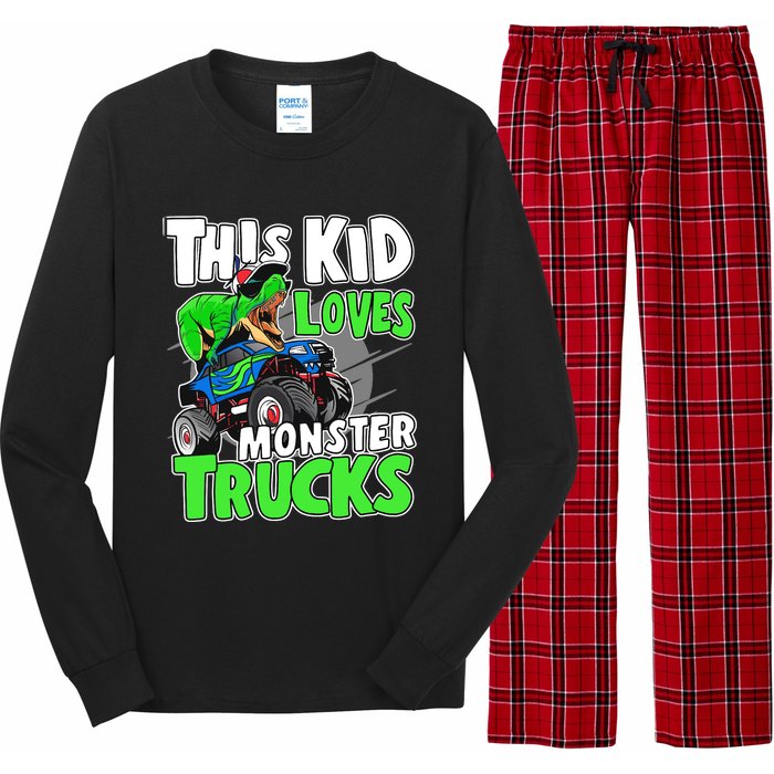 Cute Monster Truck Boys Girls This Loves Monster Trucks Long Sleeve Pajama Set