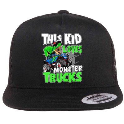 Cute Monster Truck Boys Girls This Loves Monster Trucks Flat Bill Trucker Hat