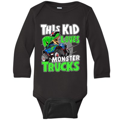 Cute Monster Truck Boys Girls This Loves Monster Trucks Baby Long Sleeve Bodysuit