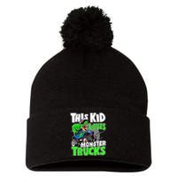 Cute Monster Truck Boys Girls This Loves Monster Trucks Pom Pom 12in Knit Beanie