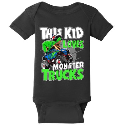 Cute Monster Truck Boys Girls This Loves Monster Trucks Baby Bodysuit