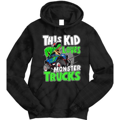 Cute Monster Truck Boys Girls This Loves Monster Trucks Tie Dye Hoodie