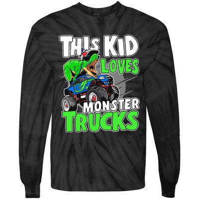 Cute Monster Truck Boys Girls This Loves Monster Trucks Tie-Dye Long Sleeve Shirt