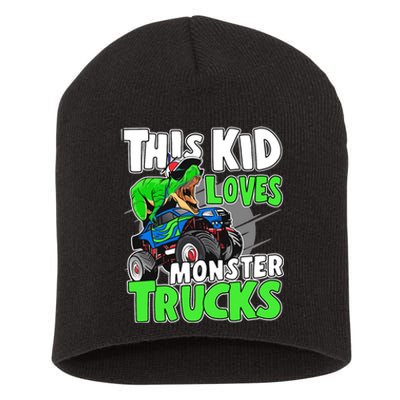 Cute Monster Truck Boys Girls This Loves Monster Trucks Short Acrylic Beanie