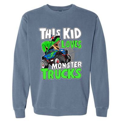 Cute Monster Truck Boys Girls This Loves Monster Trucks Garment-Dyed Sweatshirt