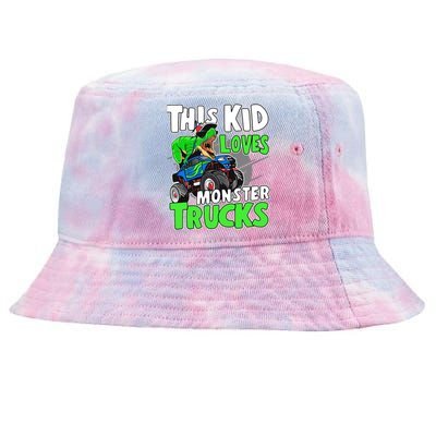 Cute Monster Truck Boys Girls This Loves Monster Trucks Tie-Dyed Bucket Hat