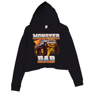 Cool Monster Truck Dad Crop Fleece Hoodie