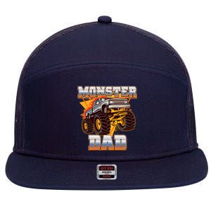 Cool Monster Truck Dad 7 Panel Mesh Trucker Snapback Hat