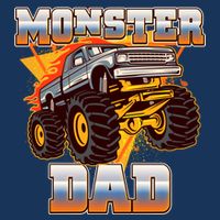 Cool Monster Truck Dad 7 Panel Mesh Trucker Snapback Hat