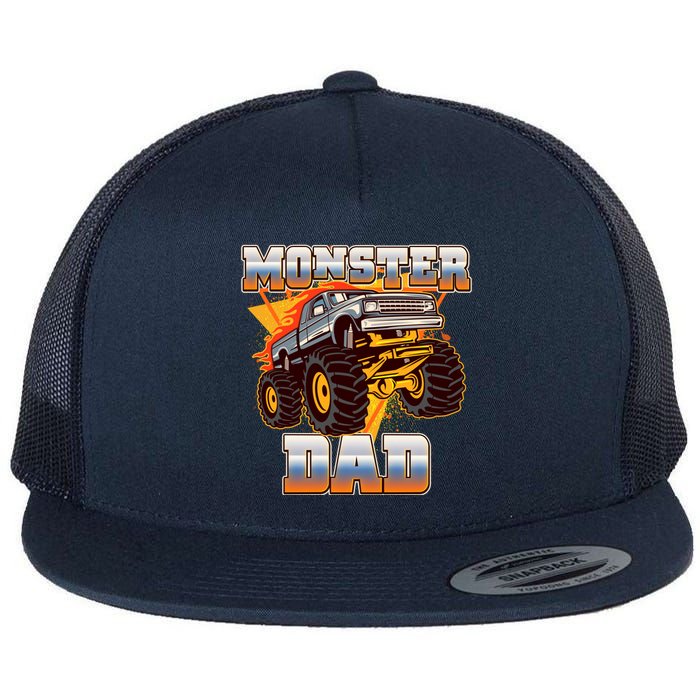 Cool Monster Truck Dad Flat Bill Trucker Hat