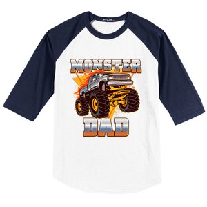 Cool Monster Truck Dad Baseball Sleeve Shirt